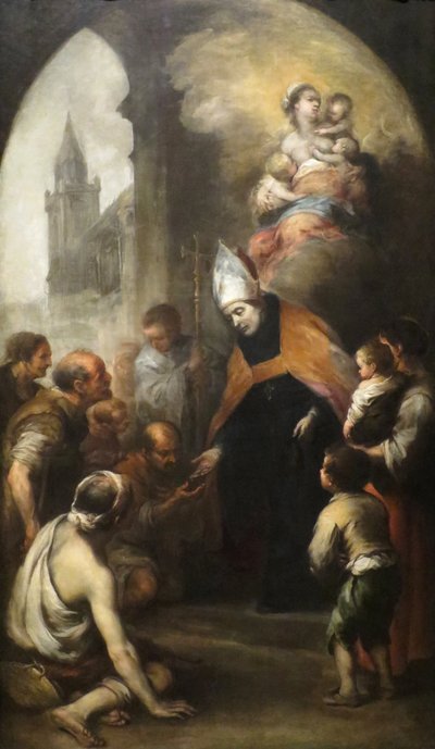 Saint Thomas of Villanova Giving Alms to the Poor by Bartolomé Esteban Murillo